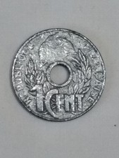 Antigua moneda de zinc de 1 céntimo y 1 céntimo de la Indochina francesa / 83 segunda mano  Embacar hacia Mexico
