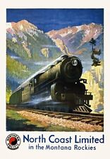 Pôster de viagem TX318 vintage 1920 Montana Rockies America Railway A1/A2/A3/A4 comprar usado  Enviando para Brazil