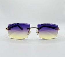 Óculos de sol Cartier Signature C Décor com lentes gradiente roxas corte diamante comprar usado  Enviando para Brazil