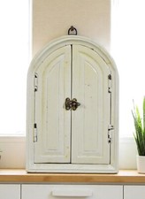 Espelho de madeira feito à mão em forma de arco decoração de parede moldura de janela pintado de branco, usado comprar usado  Enviando para Brazil