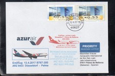 AZUR AIR FFC PIERWSZY LOT DÜSSELDORF - PALMA DE MALLORCA HISZPANIA 2017 ATM PAPETERIA na sprzedaż  Wysyłka do Poland