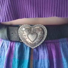 Silver heart black for sale  LONDON