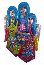 Arandela mexicana martelada lata perfurada ANGEL LUMINARIA arte popular nicho de vela, usado comprar usado  Enviando para Brazil