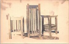 Móveis de carpintaria RPPC feitos à mão mesas de madeira publicidade? início dos anos 1900 comprar usado  Enviando para Brazil