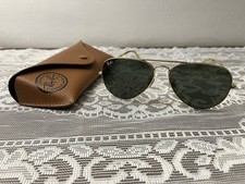 Óculos de sol Ray Ban aviador com estojo original armação dourada lente marrom comprar usado  Enviando para Brazil
