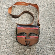 Bolsa tiracolo Columbian Carriel preta vermelha couro de vaca bolsa de couro comprar usado  Enviando para Brazil