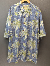 Usado, Camisa masculina havaiana de seda Tommy Bahama 2XT azul verde palmeiras ilha golfe comprar usado  Enviando para Brazil