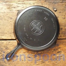 Frigideira antiga GRISWOLD ferro fundido frigideira # 10 LOGOTIPO BLOCO GRANDE - Colher de ferro, usado comprar usado  Enviando para Brazil