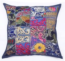 Almofada/capa de travesseiro bordada decorativa 16" Khambadia patchwork azul comprar usado  Enviando para Brazil