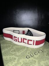 Faixa elástica GUCCI cabelo bandana turbante logotipo listra vermelha branca tamanho M 57 cm comprar usado  Enviando para Brazil