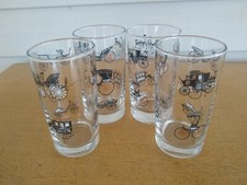 Copos Libbey vintage decoração de carruagem de cavalo e buggy bola baixa. Mid Century 4  comprar usado  Enviando para Brazil