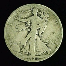 1921-S WALKING LIBERTY PRATA 50c F. REDUZIDO 5/7/25 9616), usado comprar usado  Enviando para Brazil