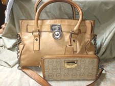 Usado, Bolsa satchel Michael Kors Hamilton bolsa de ombro marrom e logotipo carteira comprar usado  Enviando para Brazil