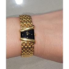 Relógio feminino Seiko vintage trapézio assimétrico quartzo preto face e dourado comprar usado  Enviando para Brazil