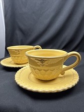 Juego de taza de té y platillo de gres Boston, 8 oz, MCM, ¡tiempo de té derrame de panal! segunda mano  Embacar hacia Mexico