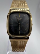 Vintage Anos 90 Tom Dourado Citizen Mostrador Grafite Elegante Esportivo Retrô Relógio Masculino Malha comprar usado  Enviando para Brazil