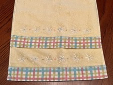 Par de toalhas de banho vintage tecido felpudo bordado flores borda xadrez comprar usado  Enviando para Brazil