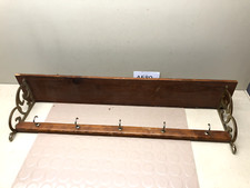 Prateleira de parede longa de madeira com pinos - Peças finais de latão comprar usado Prateleira de parede longa de madeira com pinos - Peças finais de latão comprar usado  Enviando para Brazil