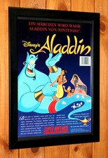 Usado, 1993 Disney's Aladdin Nintendo SNES Vintage Pequeno Pôster Promocional/Página de Anúncio Emoldurada comprar usado  Enviando para Brazil