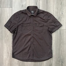 Camisa masculina manga curta marrom botão de pressão Armani Exchange G  comprar usado  Enviando para Brazil