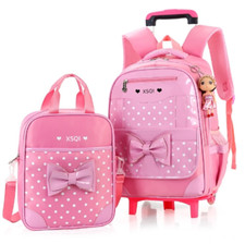 Mochila Pull Rod subir escadas escola primária mochila estudante menina impermeável, usado comprar usado  Enviando para Brazil
