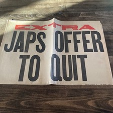 10 de agosto de 1945 Jornal da Segunda Guerra Mundial EXTRA - Oferta do Japão para deixar a vitória Detroit Truman, usado comprar usado  Enviando para Brazil