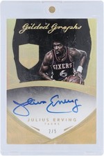 Julius Erving 76ers assinado 2014-15 Panini Eminence gráficos dourados cartão GG-JE #2/5 comprar usado  Enviando para Brazil