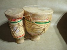 Par de TAMBORES BONGO vintage unidos de cerâmica pintada à mão pele retrô comprar usado  Enviando para Brazil