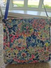 Cadeira de praia Lilly Pulitzer tapete espreguiçadeira multicolorida estampa tropical alça de transporte zíper comprar usado  Enviando para Brazil