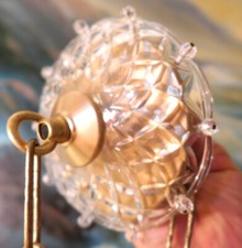 Usado, Candelabro de cristal parte de teto abajur vintage vidro tom dourado frisado comprar usado  Enviando para Brazil