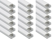 Canal de alumínio 18 X 1M para luzes de tira de LED, faixa difusora de tampa de LED em forma de U comprar usado  Enviando para Brazil