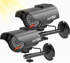 Câmera falsa movida a energia solar com 1 luz LED, adesivo de segurança (2 pacotes, preta comprar usado  Enviando para Brazil