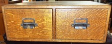 Antiguo archivador de tarjetas de roble con doble cajón de 5” X 8”/herrajes originales MUY BONITO segunda mano  Embacar hacia Mexico