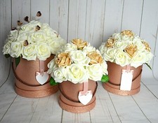 Forever Rosas de Espuma Artificial en RG Efecto de Brillo Lámina Sombrero Cajas - Regalo segunda mano  Embacar hacia Mexico