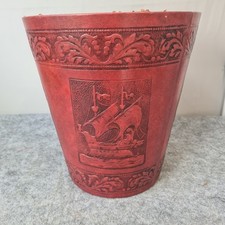 Lixeira de papel vintage náutica navio couro sintético vermelho feita em florença  comprar usado  Enviando para Brazil