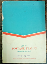 INDIA: LISTA DE SELLOS POSTALES EMITIDOS DESDE 1947 IMPRESOS EN ABR 1973 PÁGINAS 16 segunda mano  Embacar hacia Mexico