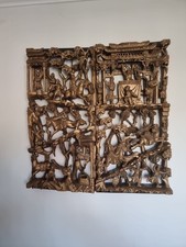 Painel chinês antigo 3D dourado campo de guerra escultura em madeira por volta de: 1850 - 1900 comprar usado Painel chinês antigo 3D dourado campo de guerra escultura em madeira por volta de: 1850 - 1900 comprar usado  Enviando para Brazil