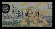 Test note 10 $, NPA trial w/ overprint 5 $, RR, heavily used, cut from NPA to5 $, usado comprar usado  Enviando para Brazil