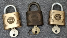 Vintage 3 CHAVES IGUAIS ~ YALE Latão Super Pin Tumbler Cadeado Fechadura e Chaves comprar usado  Enviando para Brazil