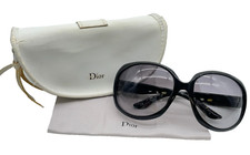 Óculos de sol Christian Dior autêntico logotipo prata preto com estojo NS050522 comprar usado  Enviando para Brazil