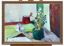 Usado, Pintura floral vintage de natureza morta – óleo sobre tela – decoração elegante emoldurada comprar usado  Enviando para Brazil
