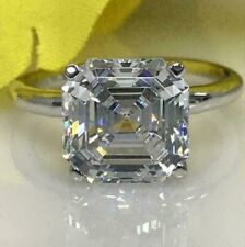 Usado, Anel de noivado de ouro branco 14K com acabamento em ouro branco 14K corte Asscher VVS1 criado em laboratório 4,9 quilates comprar usado  Enviando para Brazil