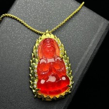 Usado, Pingente e colar KuanYin esculpido em jadeíta vermelha gelada natural certificado comprar usado Usado, Pingente e colar KuanYin esculpido em jadeíta vermelha gelada natural certificado comprar usado  Enviando para Brazil