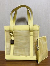 Bolsa de ombro Gucci tote nylon couro amarelo Itália com bolsa de mão MBc1079, usado comprar usado  Enviando para Brazil