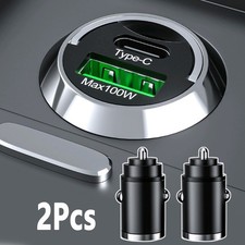 Carregador de telefone USB 2×100W tipo-C QC3.0 carregamento rápido acessórios internos de carro comprar usado  Enviando para Brazil