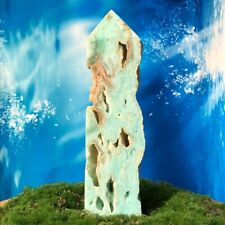 Pedra de cura torre ponto cristal quartzo hemimorfito azul celeste natural 410G comprar usado  Enviando para Brazil