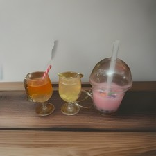Bebidas tropicais de resina em miniatura com frutas e canudos chá bolha com chaveiro Sprinkles comprar usado  Enviando para Brazil