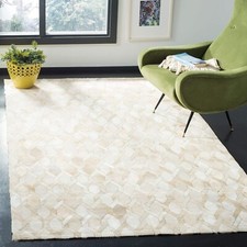 Tapete de couro de vaca patchwork marfim cremoso decoração para casa tapete de área cabelo de couro comprar usado  Enviando para Brazil