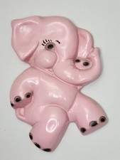 Decoração de parede vintage rosa giz elefante pendurado 7,5" kitsch quarto de bebê infantil comprar usado  Enviando para Brazil