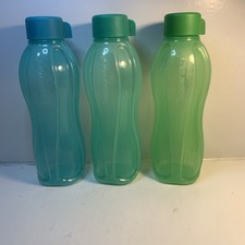 Conjunto de 3 Tupperware garrafa de água ecológica grande 1 L litro verde reutilizável, usado comprar usado  Enviando para Brazil